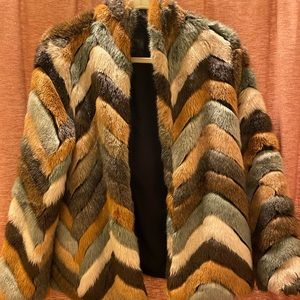 Faux Fur Chevrolet Pattern Coat
